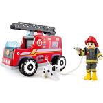 Houten HAPE Brandweer Speelgoedauto's met motief van Honden voor Kinderen 