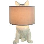 Happy-House Lamp met verborgen hond, glanzend wit.
