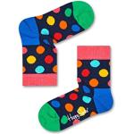 Happy Socks Big Dot, Kleurrijke en Leuke, Sokken voor kinderen, Blauw-Groente-Oranje-Roze-Rood-Geel (4-6Y)