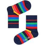 Happy Socks Stripe, Kleurrijke en Leuke, Sokken voor kinderen, Blauw-Groente-Oranje-Rood-Geel (4-6Y)