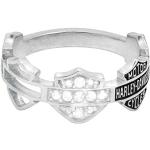 Harley-Davidson Women's Ring, Multi Bar & Shield Logo Band, Silver HDR0227