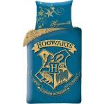 Minimalistische Blauwe Harry Potter Hogwarts Kinderdekbedovertrekken  in 140x200 met motief van Draak voor 1 persoon 