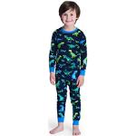 Hatley Girl's Organic Cotton Long Sleeve Printed pyjama voor jongens, Blauw (Sharptooth Rex 400), 24 Maanden