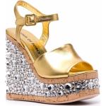 Gouden Rubberen Sleehak sandalen Sleehakken  in 39 met Gespsluiting in de Sale voor Dames 