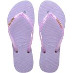 Paarse Rubberen Waterdicht Havaianas Slim Platte sandalen  voor de Zomer  in maat 34 met Hakhoogte tot 3cm met Instap met Glitter in de Sale voor Dames 