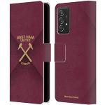Head Case Designs Officieel Gelicentieerd West Ham United FC Verloop Hammer Marque Kit Lederen Book Portemonnee Cover compatibel met Samsung Galaxy A53 5G (2022)