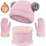 Roze Gestreepte Kinder handschoenen voor Meisjes 
