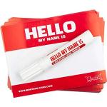 Hello My Name is Stickers - 100 stuks rode stickers inclusief 4mm stift