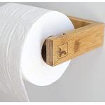 HENNEZ Toiletrolhouder hout bamboe, toiletpapierhouder zonder boren, toiletrolhouder toiletpapierhouder - Toiletpapierhouder - Toiletrolhouder hout - Badkameraccessoires bamboe