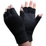 Zwarte Gebreide Vingerloze handschoenen  voor de Winter  in maat XL voor Heren 