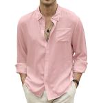 Casual Roze Polyester Ademende Casual overhemden  voor een Bruiloft button down  in maat 3XL voor Heren 