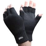 Zwarte Fleece Vingerloze handschoenen  in maat L voor Heren 