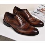 Klassieke Bruine Rubberen Oxford schoenen  in Grote Maten voor Heren 