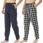 Klassieke Zwarte Flanellen Geblokte Pyjamabroeken  voor de Zomer  in maat XL voor Heren 