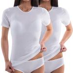 Witte Modal Hermko T-shirts  in maat XL 2 stuks voor Dames 