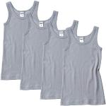 HERMKO 2800 Onderhemd voor jongens, verpakking van 4 stuks, biologisch katoen, grijs, 116 cm