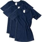 HERMKO 2810 3-pack kinderonderhemd met korte mouwen voor meisjes en jongens, van biologisch katoen, marineblauw, 152 cm