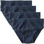 HERMKO 2850 Set van 4 slips voor jongens, effen, van 100% biologisch katoen, met elastische tailleband, marineblauw, 98 cm