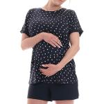 Blauwe Viscose Zwangerschapspyjama's  voor de Zomer  in maat XL voor Dames 