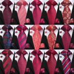 Bordeaux-rode Zijden Bloemen Gestreepte stropdassen voor Heren 