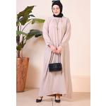 Hijab Comfortable Fit Women's Plus Size Dress Viscose Stone 8408s1sevimG2