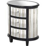 Hill 1975 Soho Black Collection Ovaal 3 lade Unit, MIRRORED GLAS, PINE, One Size