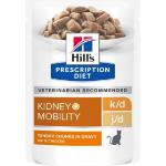 Hill&apos;s Prescription Diet K/D J/D Kidney + Mobility nat kattenvoer met kip maaltijdzakje multipack 4 dozen (48 x 85 g)