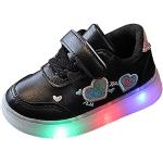 Casual Zwarte Ademend LED sneakers & Lichtgevende Sneakers  in maat 25 met Instap voor Meisjes 
