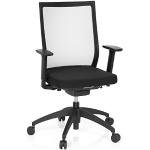 hjh OFFICE 657620 Aspen Professionele bureaustoel, stof/net, zwart, draaistoel, ergonomisch, zelfherstellende netrug, in hoogte verstelbaar