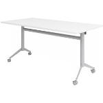 hjh OFFICE PRO KALA 16 Klaptafel verrijdbaar 160 cm zilver - Conferentietafel Wit 160 x 80