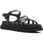 Zwarte Rubberen Hogan Platte sandalen  in 40 met Gespsluiting in de Sale voor Dames 