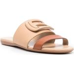 Bruine Kalfsleren Hogan Platte sandalen  in maat 36 met Instap in de Sale voor Dames 