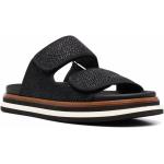 Zwarte Kalfsleren Hogan Platte sandalen  in 40 met Klittenbandsluitingen voor Dames 