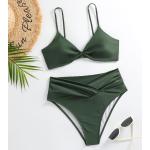 Groene Lycra Stretch High waist bikini's  voor de Lente  in maat L 2 stuks voor Dames 