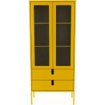 Moderne vitrinekast mat geel 76x40x178cm Tenzo Uno