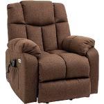 HOMCOM elektrische tv-stoel met opstaande fauteuil met afstandsbediening met voedingskabel 58 B bruin staal polyester 92 x 95 x 107 cm