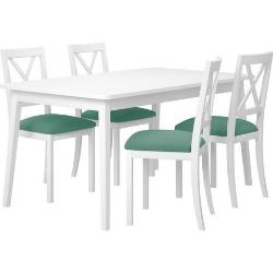 Home affaire Eethoek Aldo Olivia bestaand uit eettafel aldo breedte 120 cm en 4 stoelen olivia (set, 5-delig)