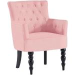 Barok Roze Massief Houten Home Affaire Gewatteerde Design fauteuils met motief van Vlinder gebeitste 