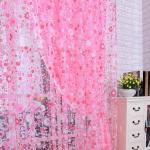 Roze Polyester Bloemen Deurgordijnen met motief van Zonnebloem 