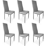 Grijze Aluminium Gestoffeerde Design stoelen 6 stuks 