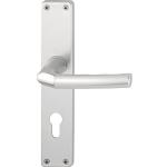 HOPPE 2640124 deurkrukgarnituur Birmingham-op lange plaat profielcilinder afstand 88 mm, voor deurdikte 30-49 mm, zilver geanodiseerd