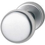 Hoppe deurknop op ronde rozet | cilindervorm | aluminium zilver geanodiseerd | Fix-knop | 1 stuk