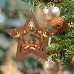 Houten Kersthangers met motief van Ornament 