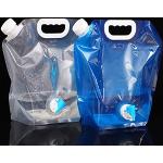 Hsthe Sea 2 x Opvouwbare Water Jerrycans, Waterdispenser, Opvouwbare Jerrycan, Water Jerrycan met Kraan, Watertank, Watercontainer, Camping Opvouwbare Jerrycan, 10 L, BPA-Vrij, Transparant+Blauw