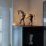 Rustice Bruine Metalen Antiek look Beeldjes met motief van Paarden 