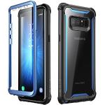 i-Blason Ares Series Case voor Samsung Galaxy Note 8 Case, 360° Full body schokbestendige bumper Potective hoesje met ingebouwde schermbeschermer (zwart) (zwart/blauw)