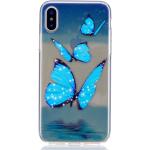 Ijsblauwe iPhone X hoesjes met motief van Vlinder 