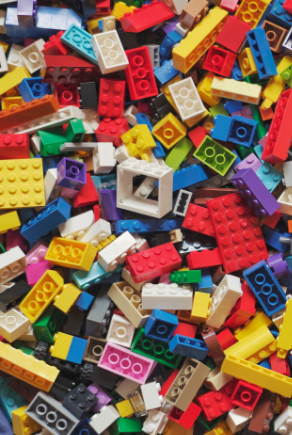 Legoblokjes in bonte kleuren