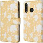 Gele Bloemen Huawei P30 Lite hoesjes type: Flip Case voor Dames 
