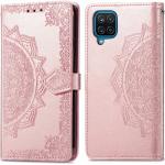 Roze Imitatie leren Samsung Galaxy A12 Hoesjes type: Flip Case met motief van Mandala voor Dames 